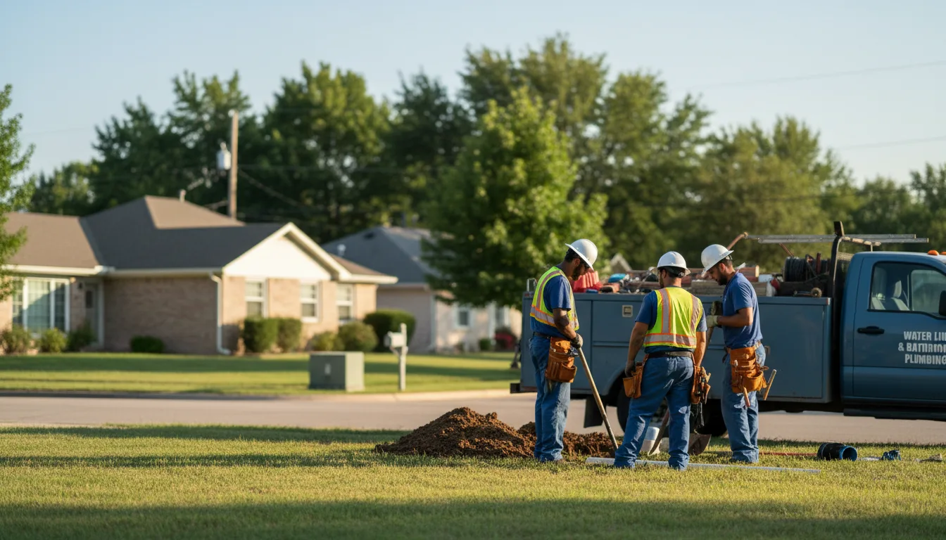Residential water line and bathroom plumbing service in Cypress, TX
